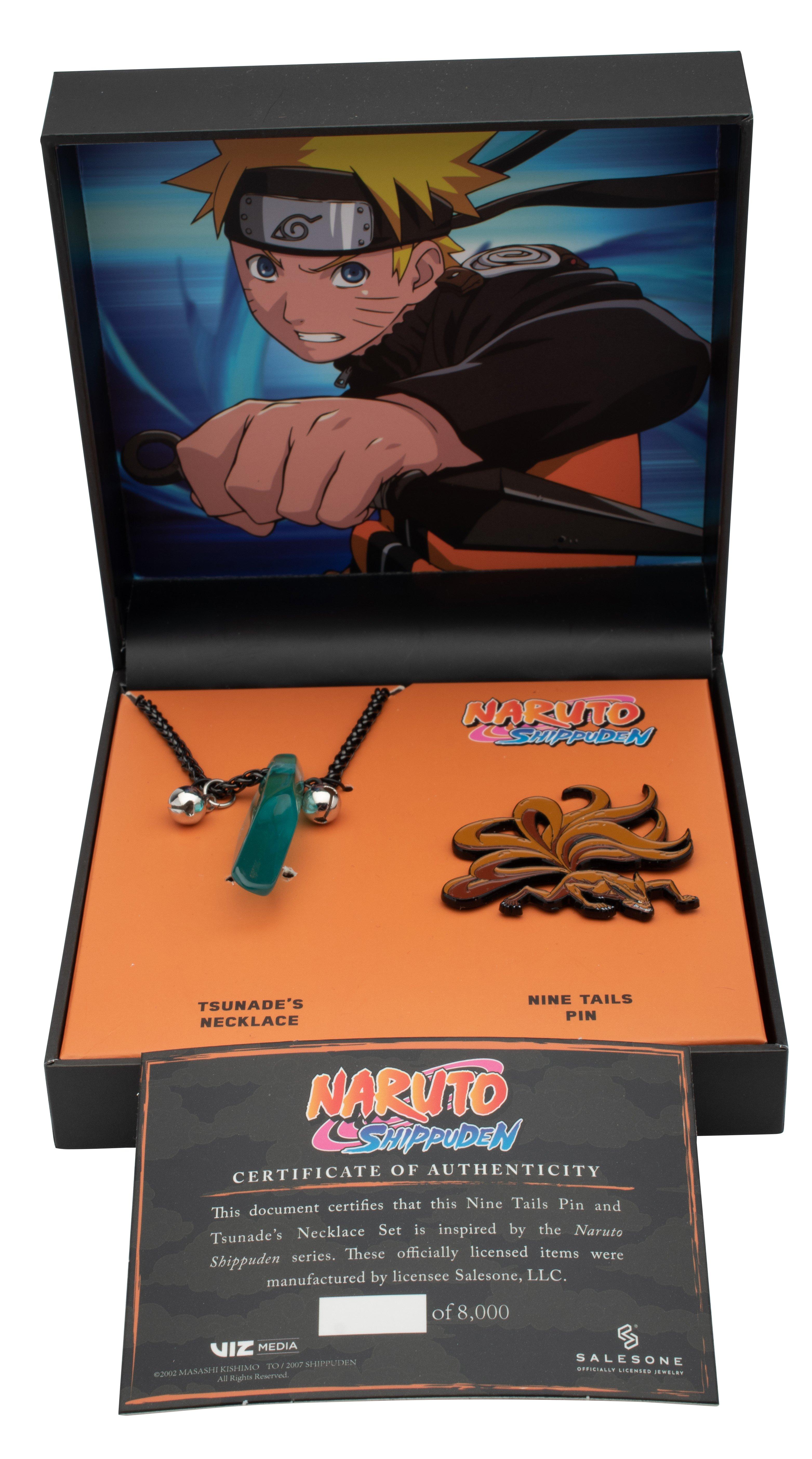 Naruto First Hokage Necklace With Nine Tail Pin Set Collector's